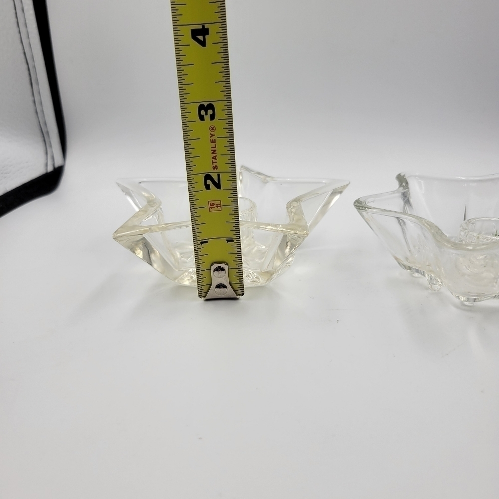 Vintage Clear Glass Taper Candle Holders - set of 2 - Picture 3 of 5